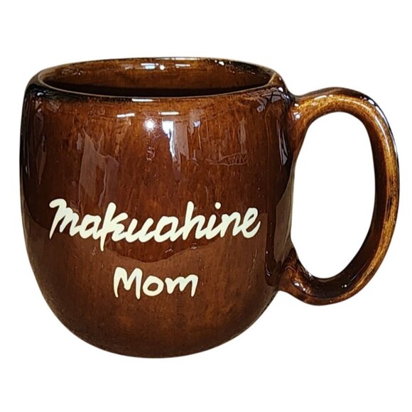 Vintage Makuahine Mom KavaCraft Hawaii Coffee Cup Mug Honolulu HI Souvenir Brown - Picture 1 of 7